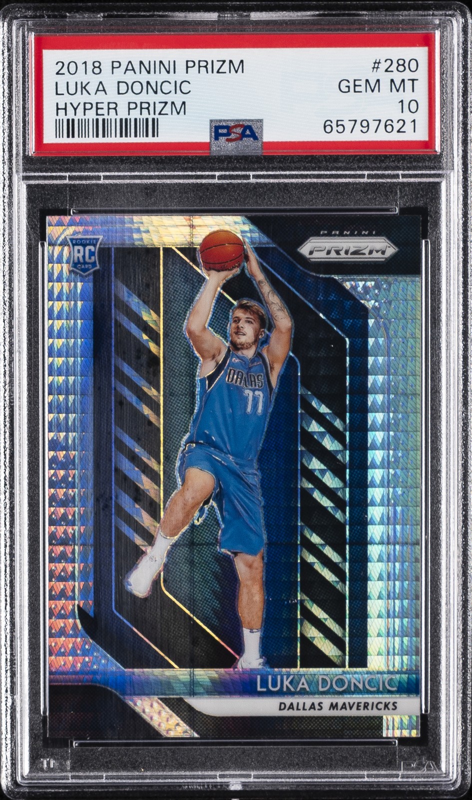 2018 PANINI PRIZM HYPER PRIZM #280 LUKA DONCIC ROOKIE RC PSA 10