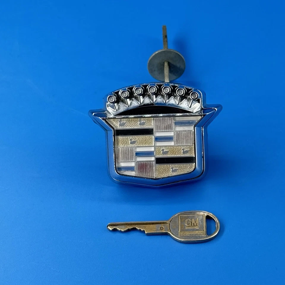 GM 89-93 Cadillac DeVille bloqueo maletero cilindro emblema insignia con llave probada lem Foto 2 de 4