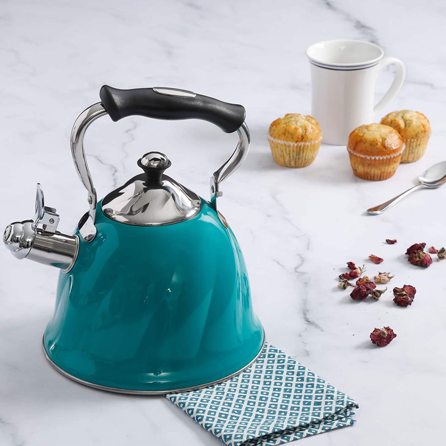 Alderton 2.3-Quart Tea Kettle with Lid, Multiple Colors