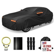 30 Layers Car Cover for Automobiles All Weather Fit Sedans 181"-190" Black