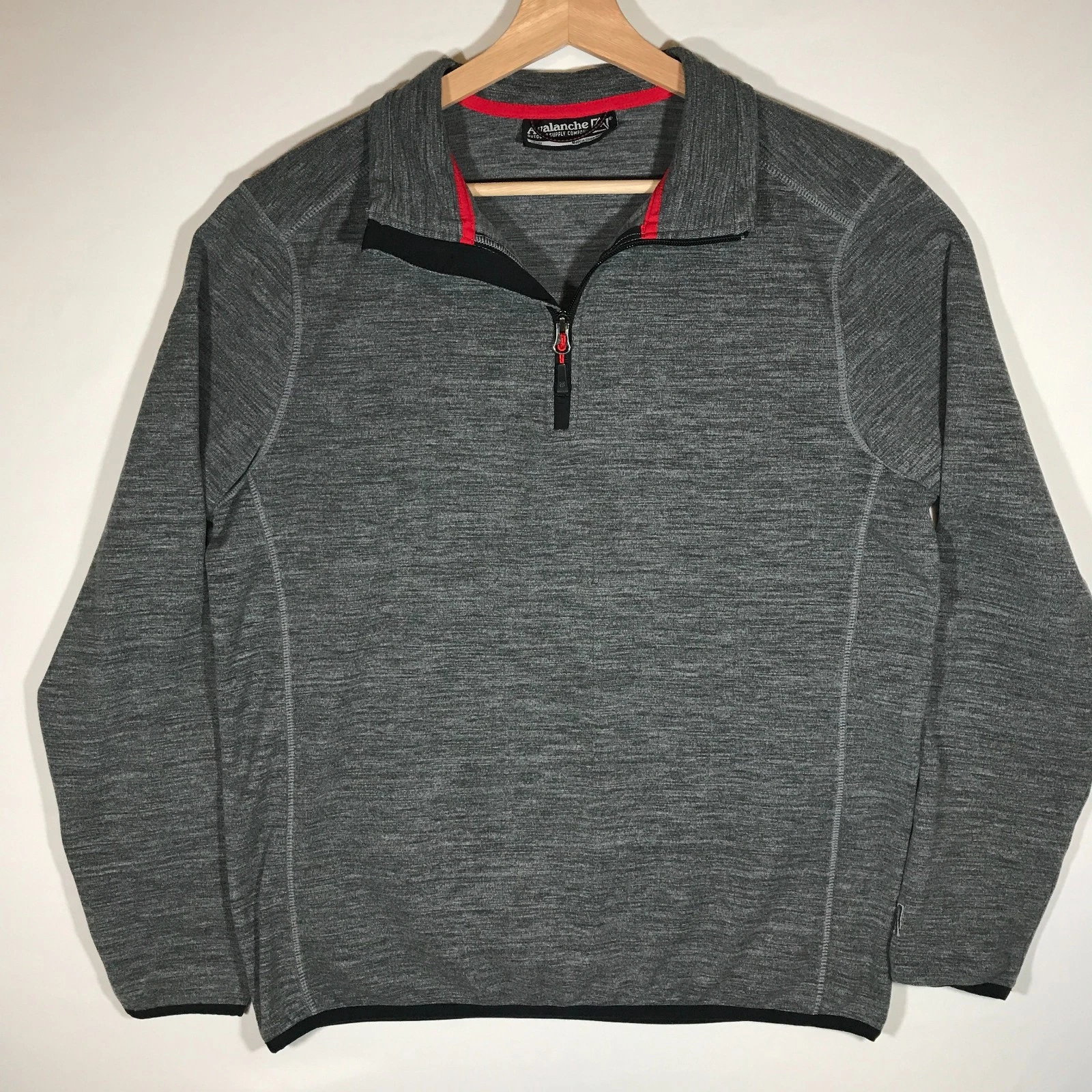 Avalanche Men's Small Heather Gray Long Sleeve 1/4 Zip Pullover Jacket