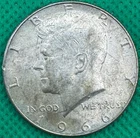 Silver 1966 Uncirculated Silver Kennedy Half Dollar- FREE SHIPPING(608e)