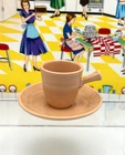 Fiesta Demitasse AD Stick Handle Cup & Saucer Set Apricot Original Tag