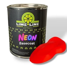 LiME LiNE Neon Red Automotive Basecoat Paint - 1 Quart - Mix 1:1 with Reducer