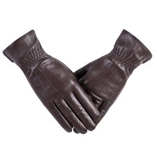 Winter Womens Fashion Leather Gloves Warm Cashmere Lining Touchscreen Texting...