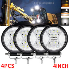 4PCS LED WORK LIGHTS fit Caterpillar Skid Steers Excavator Forklift Loader Light