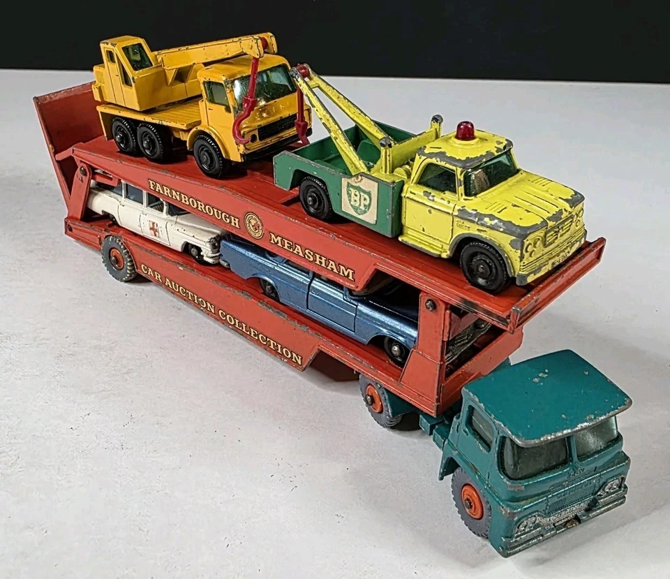 Lot of 5 Matchbox Guy Warrior Car Transporter BP Wrecker Crane Truck Mercedes - Image 4 of 4