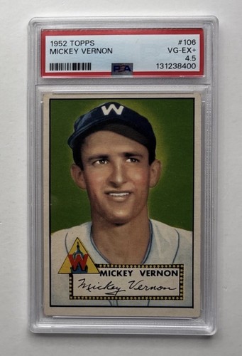 Mickey Vernon #106 1952 Topps card