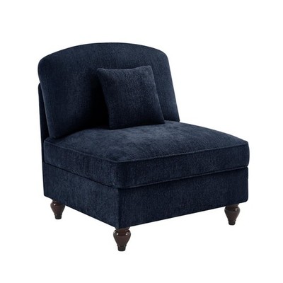 Premium Blue Chenille Sofa with Multi-Configurable Sections, Detachable Skirts,