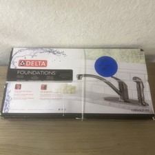 Delta Foundations STAINLESS Kitchen Sink Faucet w/ Sprayer 13900LF-SS NEWOpenBox