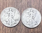 1943 And 1945 “S” Walking Liberty Half Dollars, Only Fair Condition