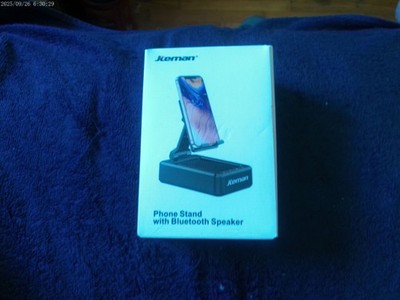 JTEMAN Phone Stand with Bluetooth Speaker & Subwoofer Hands Free Audio New