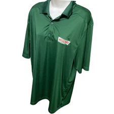 Krispy Kreme Doughnuts Polo Shirt Mens Size Large Forest Green Employee Uniform