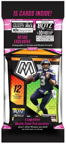 2021 Panini NFL Mosaic Football - Sealed Cello Value Pack - Lot of 2 Packs