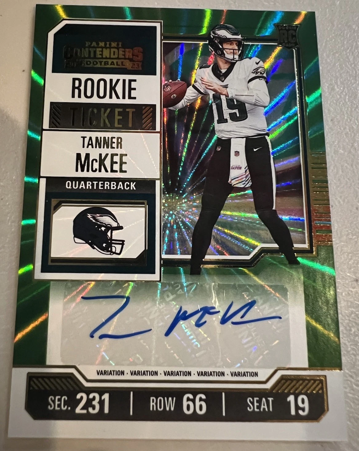Tanner McKee Panini Contenders #135 Autograph-Week 18 Ticket