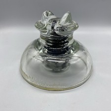 VTG Kimble 830 Tempered Made In USA 1-56 Clear Glass Insulator Approx 5.5" Wide