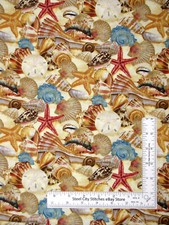 Nautical Fabric Sea Shell Beach Seaside Rendezvous Wilmington Cotton By The Yard