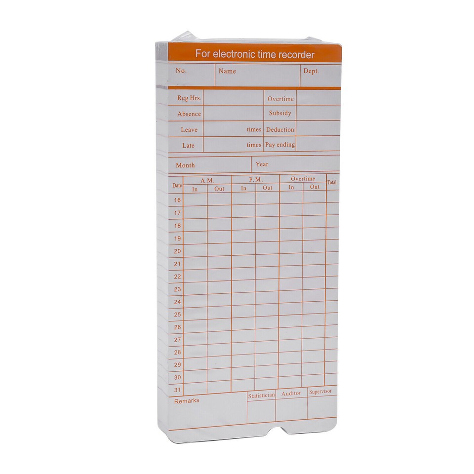 Employee Time Clock Card Unit Calculating Attendance Punch Built-In ...