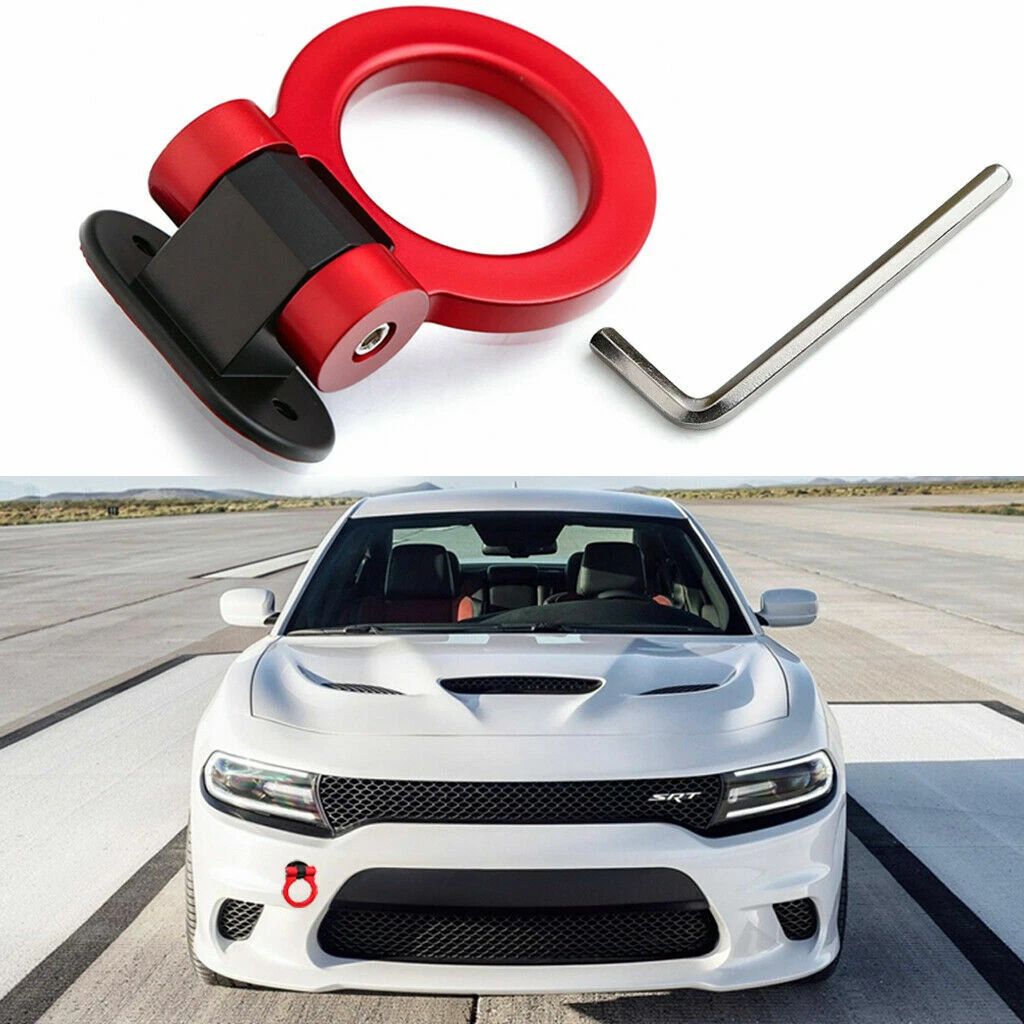 Red JDM Track Racing Sporty Style Tow Hook Ring For Dodge Charger