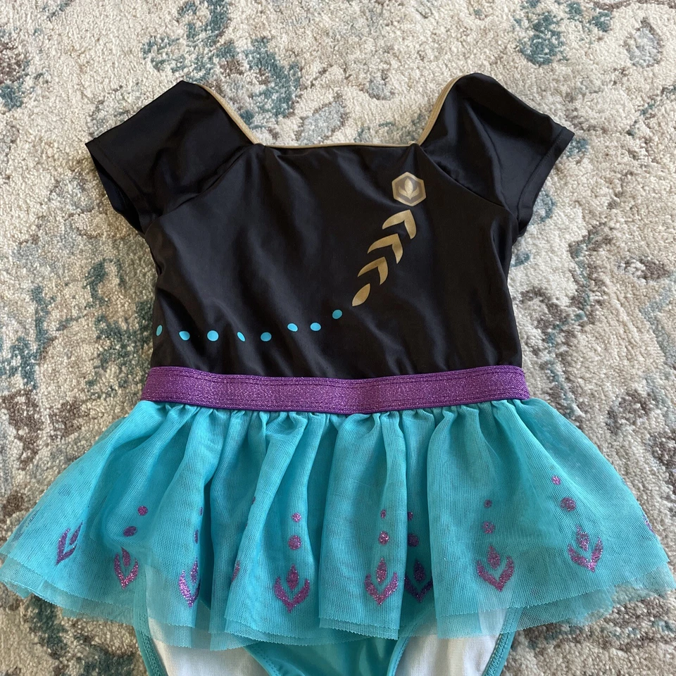 Disney Girls 10 Frozen Anna Swimsuit One Piece Tutu - Image 2 of 4
