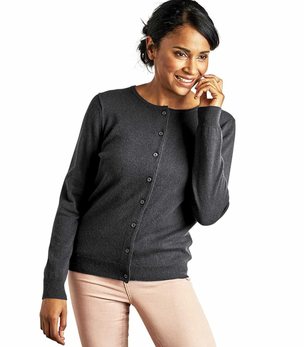 cashmere crew neck cardigan