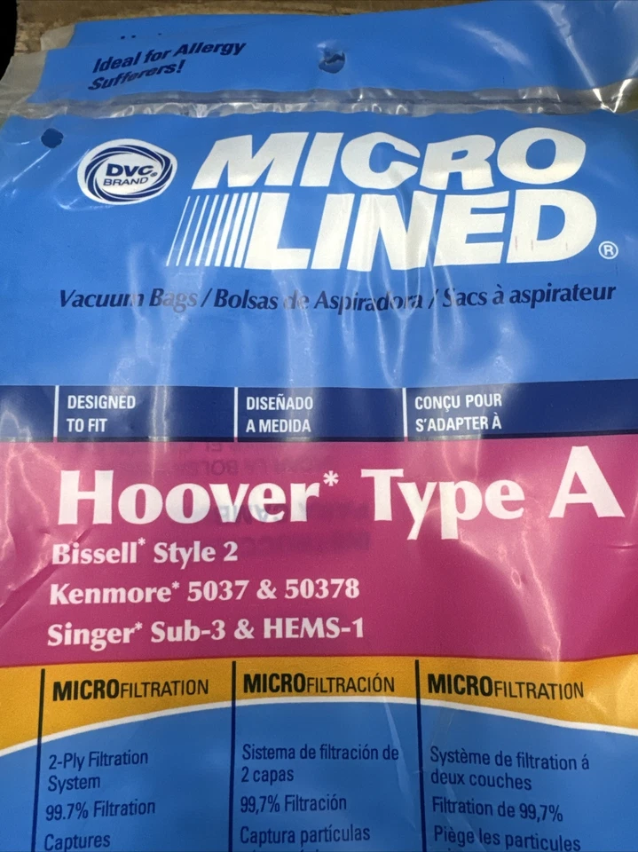(Set of 3)DVC Microlined Bags for Hoover Type A Micro Lined Paper Bags, 3 Pack - Image 4 of 4