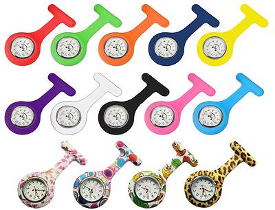 Schwesternuhr Silikon Schwesternuhren Krankenschwester Uhr Kitteluhr m. Nadel