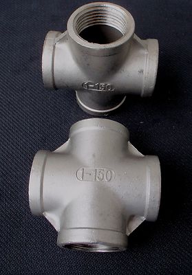 STAINLESS STEEL 4 WAY 1'' NPT PIPE CROSS UNION 4W-100