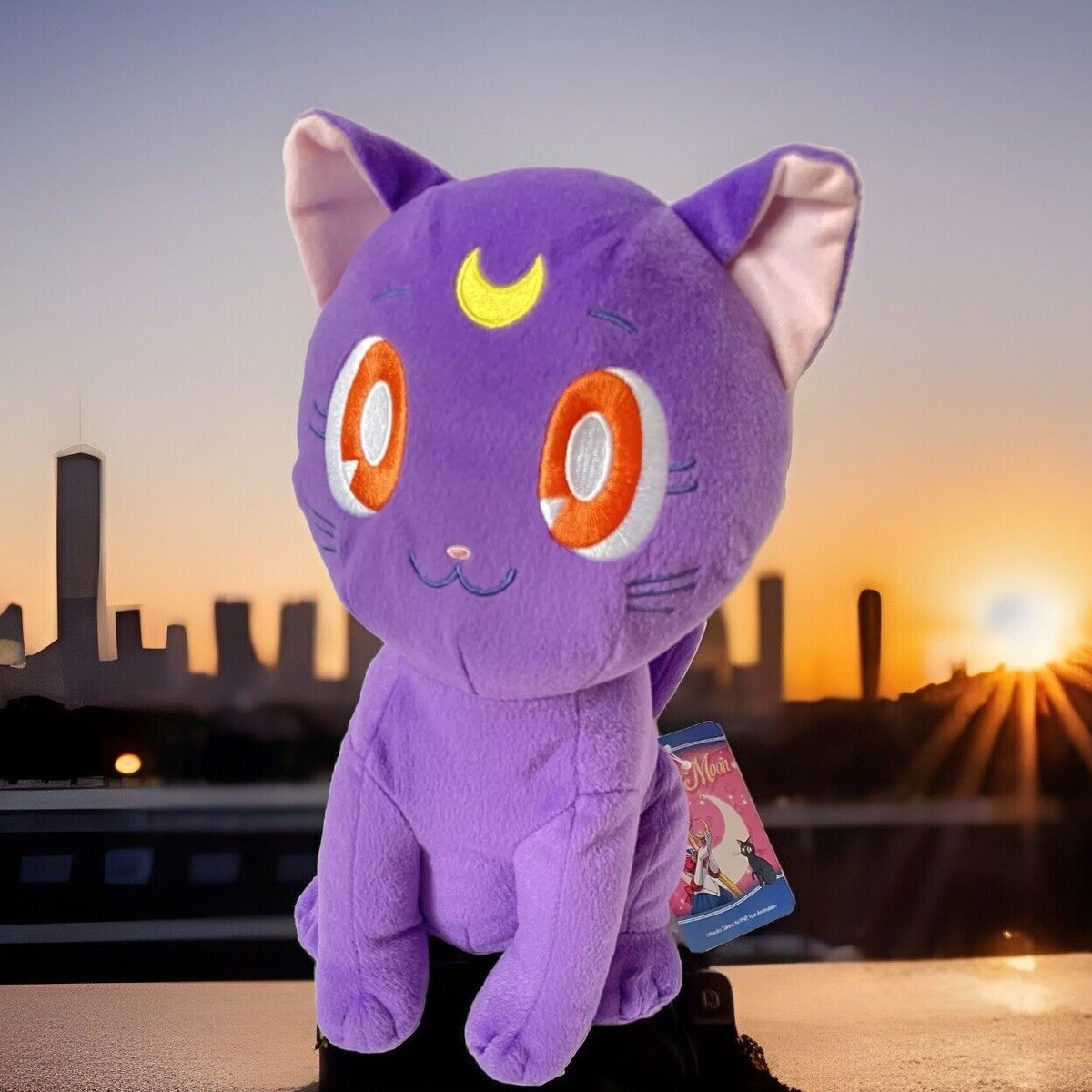 Authentic Sailor Moon Luna Cat Plush Japanese Kawaii Anime Purple