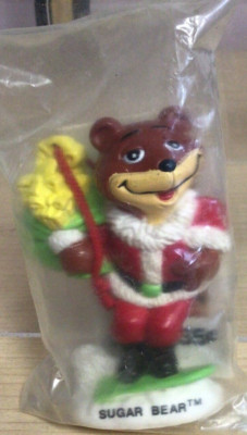 Vintage 1993 Kraft SUGAR BEAR Christmas 3'' Ornament Cereal Promo PVC Figure NEW