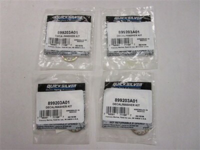 MERCURY QUICKSILVER 899203A01 DECAL / WASHER KIT SET OF (4) MARINE BOAT