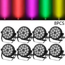 8PCS RGBWA LED Par 64 Light Aluminum DMX Stage DJ Par Can Disco Party Wash Light