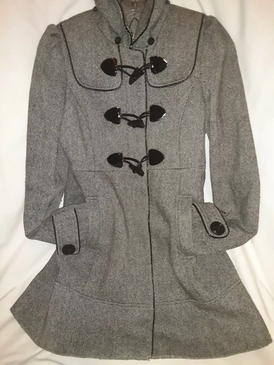 Guess Girls Preteens Black White Tweed Coat Size S eBay