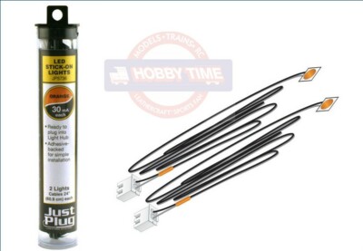 LED Stick-On Lights Just Plug System (2) - Orange - Woodland Scenics #JP5736