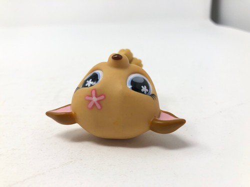 Hasbro Littlest Pet Shop LPS Tan Whippet Greyhound #498 Blue Eyes Pink Dog - Picture 7 of 7