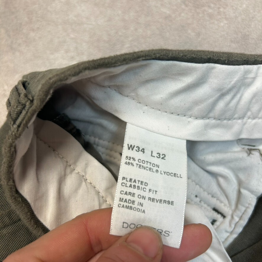 Dockers Chino Trousers Mens 34" Y2K Classic Fit Vintage Workwear Pants, Green image 9
