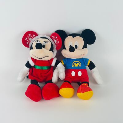 Disney Baby Mickey Minnie Mouse Christmas Plush Dolls