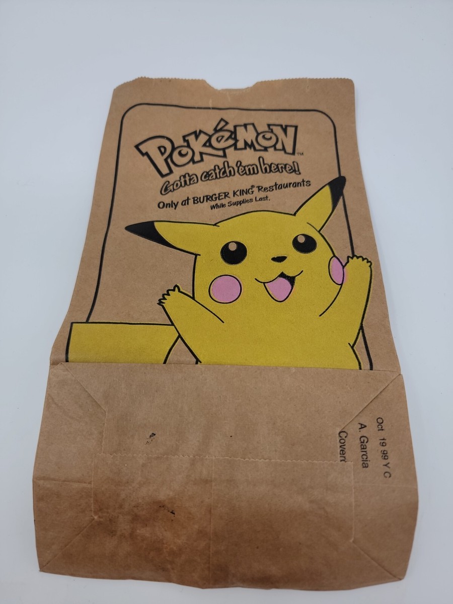 Vintage Pokémon Burger King Big Kids Meal Bag Pikachu