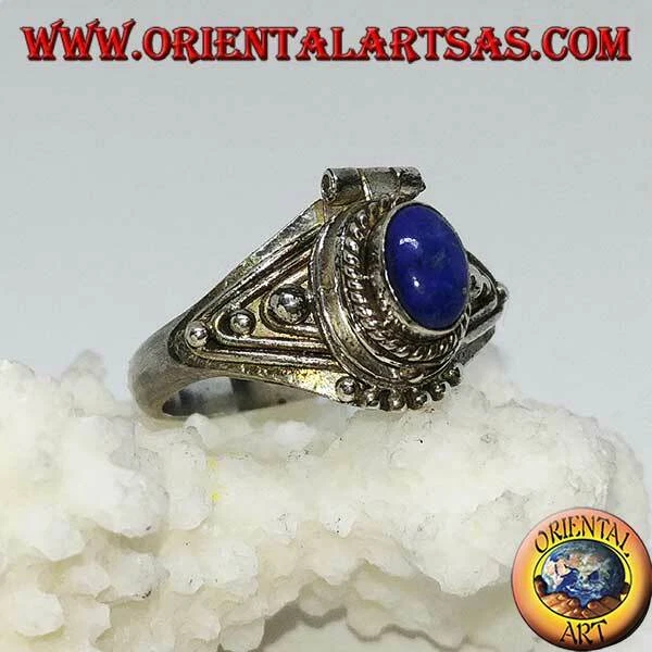 Anello Ovale In Argento Sterling 925 Con Pietre Preziose Naturali – Fatto A Mano (Granato, Lapislazzuli, Pietra Di Luna) - 6