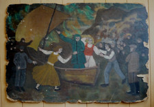 LOUIS FERSTADT, LISTED Russian American NY HISTORICAL Old OIL PAINTING Signed