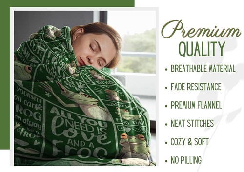 InnoBeta Ranas Regalos para Mujer, Rana Flannal Manta 50" Cuadrada, 03-Ranas Son  - Imagen 5 de 7