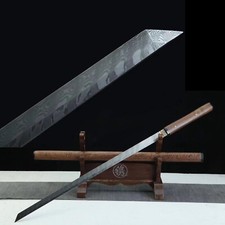 Espada Shirasaya recta samurai japonés katana acero damasco ninjato palisandro