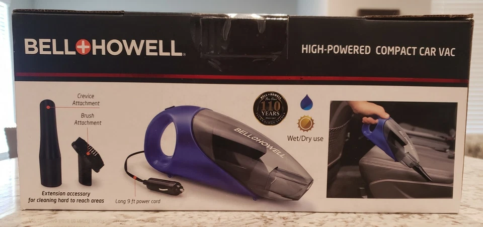 New Bell + Howell High Powered Car Vac 12V Car Outlet Plug Wet/Dry Crevice Tool - Image 3 of 4