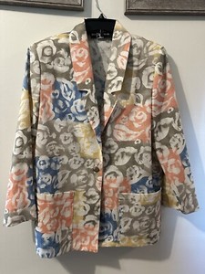 Sag harbor Womens Blazer  Size 8 floral one Front button