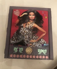 Bronzina Cheetah Barbie Dk. Lilac Wood Trinket Box Jewelry Box w/ Slide Top