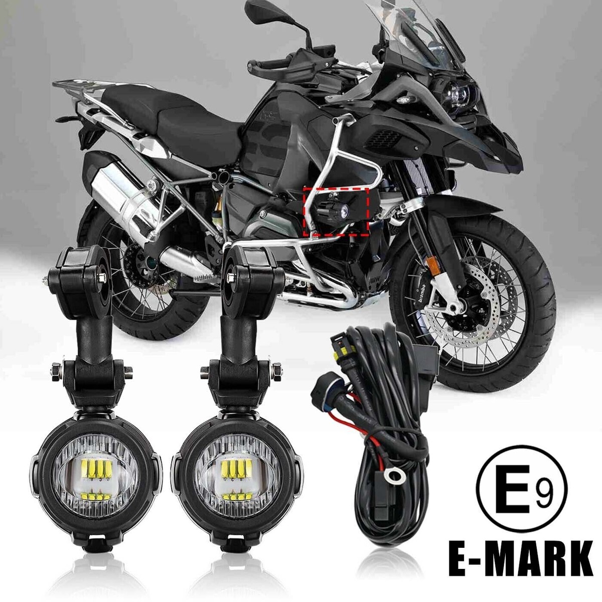 For BMW K1600 R1200GS R1100GS F700GS 2PCS LED Fog Lamp Auxiliary