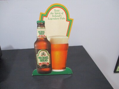 Vintage Michael Sheas Irish Amber Counter Top Beer Sign 15'' x 7''