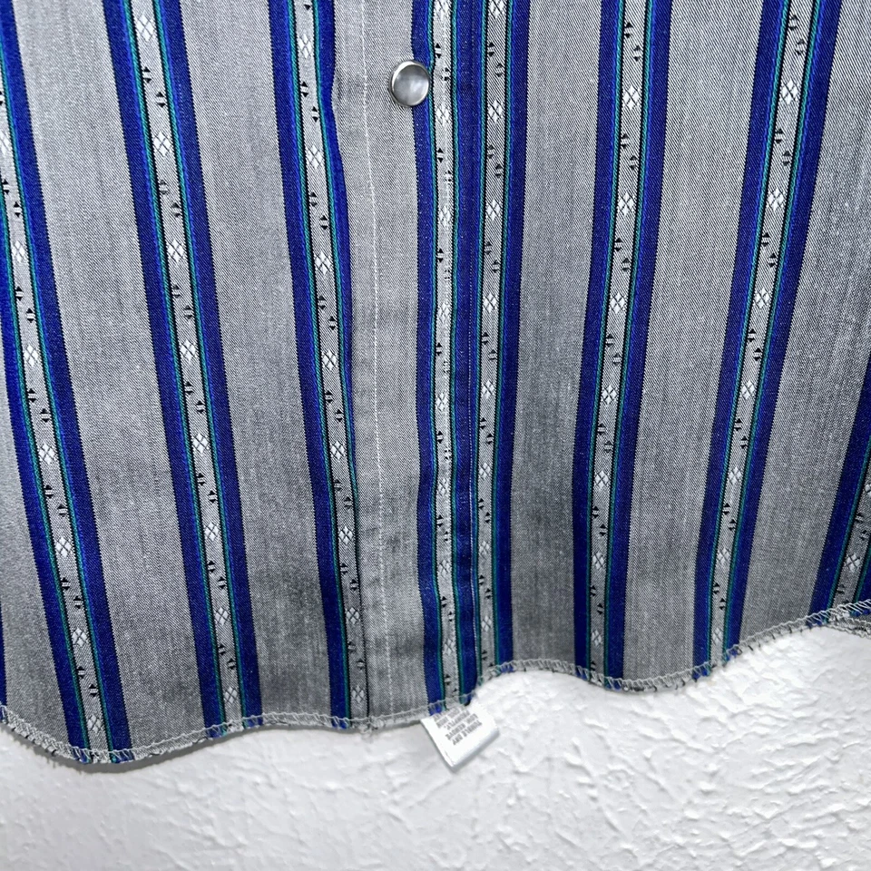 Camisa a presión vintage H Bar C Ranchwear cola larga perla para hombre talla grande 16-36 Foto 3 de 4