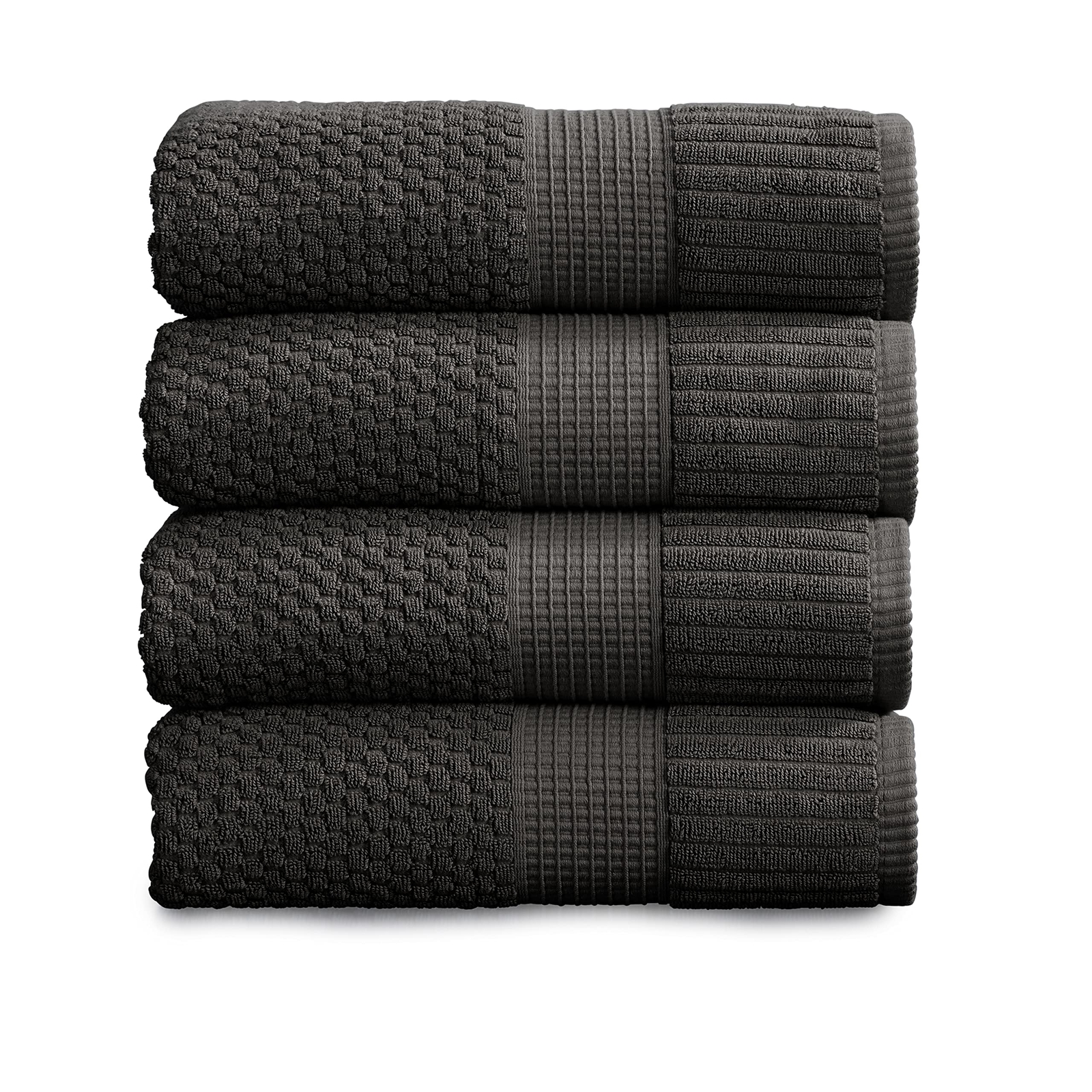 Dark Grey Cotton Bath Towels 4-Pack 30