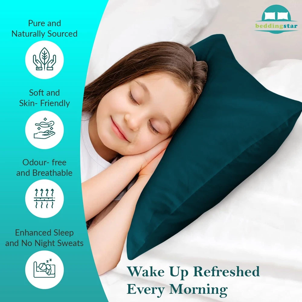 Travel Pillow Case 12x16 Egyptian Cotton Set of 2 Zipper Travel Pillowcase 60...